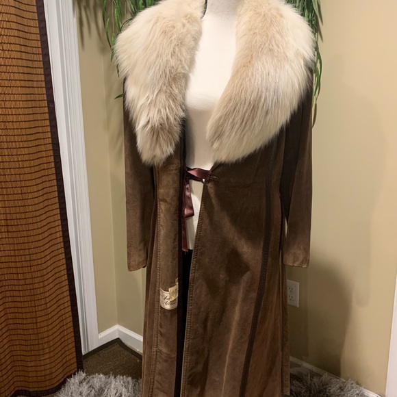 Saks Fifth Ave Women’s Maxi Suede Leather/Fur Coat - Picture 5 of 8